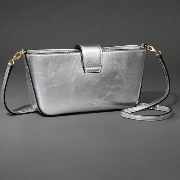 Alexis Bittar Convertible Crossbody Handbag - Silver w/ Gold Hardware - Like New - Picture 11 of 13